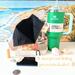 A water bottle bag is shown & some of the layer of waterproof canvas is folded outward to display. Beside the bag is a Stanley Quencher.
